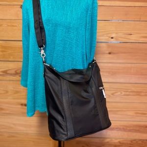 Black Baggalini Nylon with Leather Trim Handbag